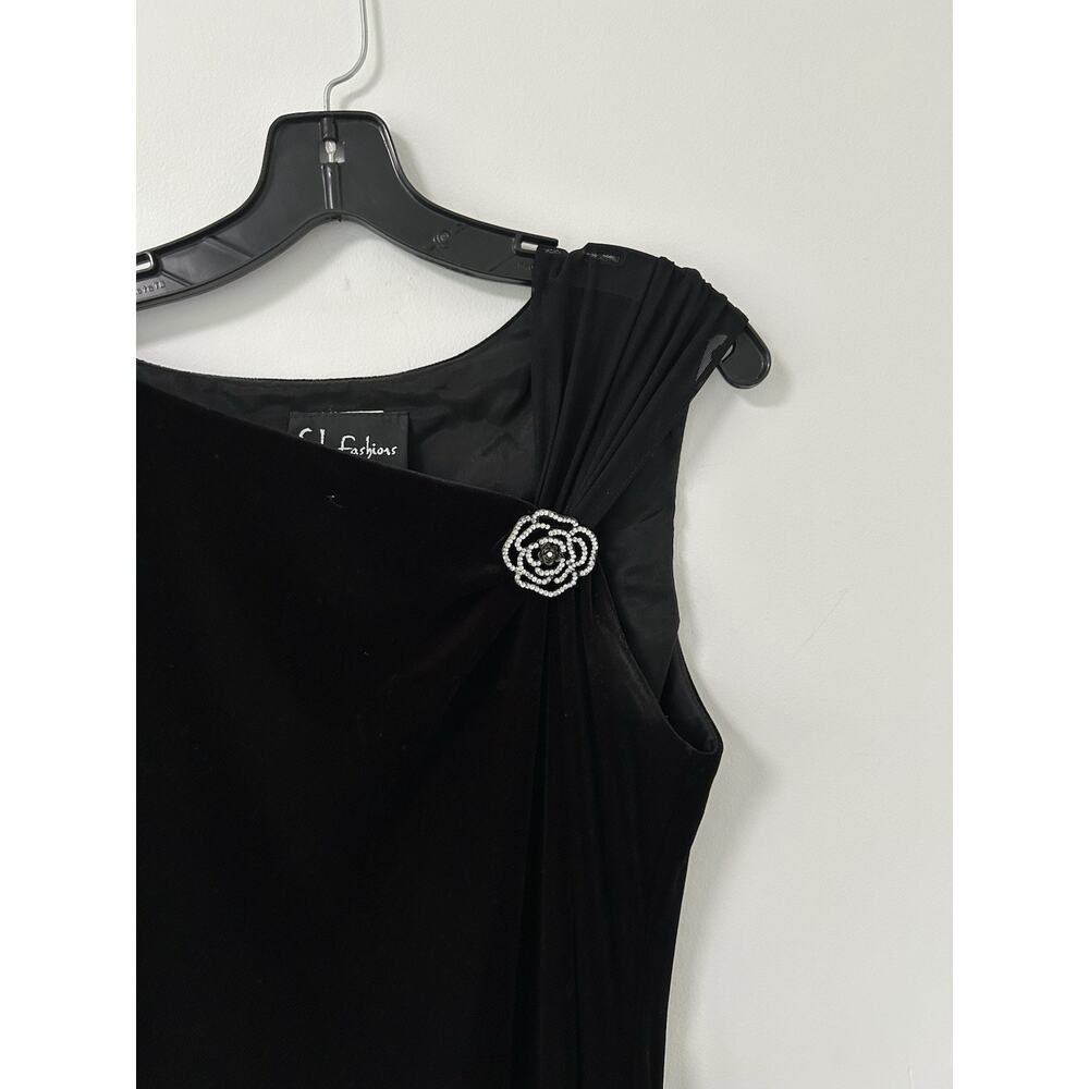 Vtg Dress Size 10 Black Velvet Chiffon Whimsygoth 90s SL FASHIONS Fairy Goth - Picture 2 of 10